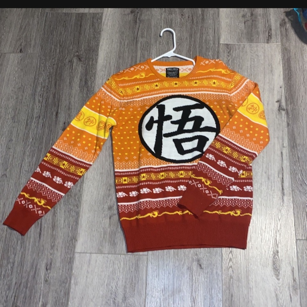 Men’s dragon ballZ Christmas sweater size smalll. Used once.